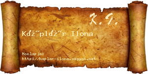Káplár Ilona névjegykártya