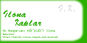 ilona kaplar business card